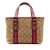 Gucci B Gucci Brown Beige Canvas Fabric GG Jolicoeur Tote Italy