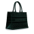 Christian Dior AB Dior Green Dark Green Velvet Fabric Medium Cannage Book Tote Italy