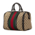 Gucci B Gucci Brown Beige with Multi Canvas Fabric GG Web Satchel Italy