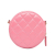 Chanel Pink Lambskin Leather Leather CC Quilted Lambskin Pearl Crush Round Clutch with Chain Italy