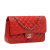 Chanel B Chanel Red Lambskin Leather Leather Medium Classic Lambskin Double Flap France