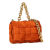 Bottega Veneta B Bottega Veneta Orange Suede Leather Intrecciato Padded Chain Cassette Satchel Italy