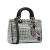 Christian Dior B Dior Silver with Black Tweed Fabric Small Patch Diorissimo Tote Italy