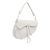 Christian Dior AB Dior White Pearl Calf Leather Embossed Oblique Saddle Bag Italy