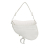 Christian Dior AB Dior White Pearl Calf Leather Embossed Oblique Saddle Bag Italy