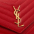 Saint Laurent AB Saint Laurent Red Calf Leather Grain De Poudre Matelasse Chevron Monogram Chain Wallet Italy