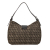 Fendi B Fendi Brown Dark Brown Canvas Fabric Zucchino Shoulder Bag Italy