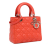 Christian Dior B Dior Orange Lambskin Leather Leather Medium Lambskin Cannage Lady Dior Italy