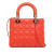 Christian Dior B Dior Orange Lambskin Leather Leather Medium Lambskin Cannage Lady Dior Italy