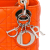 Christian Dior AB Dior Orange Lambskin Leather Leather Mini Lambskin Cannage Lady Dior Italy