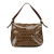 Fendi B Fendi Brown Coated Canvas Fabric Zucchino Crystal Double Flap Mamma Italy