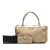 Gucci B Gucci Brown Beige with Gold Canvas Fabric GG Abbey D Ring Tote Bag Italy