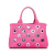 Prada B Prada Pink Canvas Fabric Canapa Grommet Satchel India