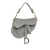 Christian Dior B Dior Gray Velvet Fabric Mini Crystal Saddle Bag Italy