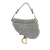 Christian Dior B Dior Gray Velvet Fabric Mini Crystal Saddle Bag Italy