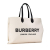 Burberry AB Burberry White Ivory Canvas Fabric Logo Tote Romania