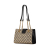 Gucci B Gucci Brown Beige with Black Coated Canvas Fabric Small GG Supreme Bee Padlock Tote Italy