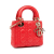 Christian Dior AB Dior Red Lambskin Leather Leather Mini Lambskin Cannage Lady Dior Italy