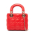 Christian Dior AB Dior Red Lambskin Leather Leather Mini Lambskin Cannage Lady Dior Italy