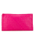 Bottega Veneta B Bottega Veneta Pink Calf Leather Intrecciato Flap Clutch Italy