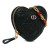 Christian Dior AB Dior Black Calf Leather DiorAmour Caro Heart Pouch with Chain Italy