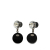 Chanel AB Chanel Black Resin Plastic CC Tire Drop Earrings France