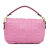 Fendi B Fendi Pink Calf Leather Mini FF Embossed Baguette Italy