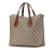 Gucci AB Gucci Brown Beige Coated Canvas Fabric GG Supreme Satchel Italy