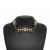 Chanel AB Chanel Gold with Black Gold Plated Metal and Lambskin CC Crystal Star Choker Necklace Italy