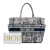 Christian Dior B Dior Blue Canvas Fabric Embroidered Toile De Jouy Catherine Tote Italy