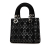 Christian Dior B Dior Black Satin Fabric Mini Cannage Strass Crystal Embellished Lady Dior Italy