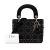 Christian Dior B Dior Black Satin Fabric Mini Cannage Strass Crystal Embellished Lady Dior Italy