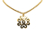 Chanel AB Chanel Gold Gold Plated Metal CC Flower Pendant Necklace France