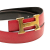 Hermès B Hermès Red Calf Leather Constance H Reversible Belt France