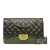 Chanel Green Dark Green Lambskin Leather Leather Jumbo Classic Tricolor Lambskin Double Flap France