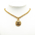 Chanel AB Chanel Gold Gold Plated Metal CC Round Pendant Necklace France