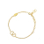 Valentino B Valentino Gold Gold Plated Metal VLogo Signature Bracelet Italy