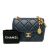 Chanel AB Chanel Blue Navy Lambskin Leather Leather Mini Square CC Quilted Lambskin Flap France