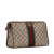 Gucci B Gucci Brown Beige Coated Canvas Fabric GG Supreme Ophidia Clutch Italy