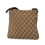 Gucci B Gucci Brown Light Brown Canvas Fabric GG Web Crossbody Bag Italy