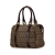 Fendi B Fendi Brown Beige Canvas Fabric Zucchino Boston Bag Italy