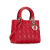 Christian Dior B Dior Red Lambskin Leather Leather Medium Lambskin Cannage Lady Dior Italy