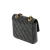 Chanel AB Chanel Black Calf Leather Mini Quilted Aged skin Card Holder On Chain Belt Bag France