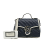 Gucci AB Gucci Blue Navy Calf Leather GG Marmont Torchon Satchel Italy