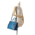 Prada B Prada Blue Saffiano Leather Large Bicolor Lux Galleria Double Zip Satchel Italy