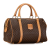 Celine AB Celine Brown Coated Canvas Fabric Macadam Boston Bag Italy