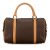 Celine AB Celine Brown Coated Canvas Fabric Macadam Boston Bag Italy