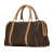 Celine B Celine Brown Coated Canvas Fabric Macadam Boston Bag Italy