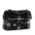 Chanel AB Chanel Black Calf Leather Sequin Plaid Single Flap Italy