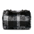 Chanel AB Chanel Black Calf Leather Sequin Plaid Single Flap Italy